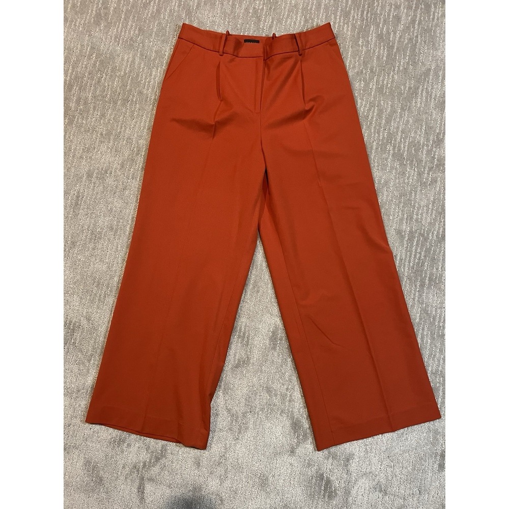 Talbots Women's 16 Weston pants, orange wide-leg trousers